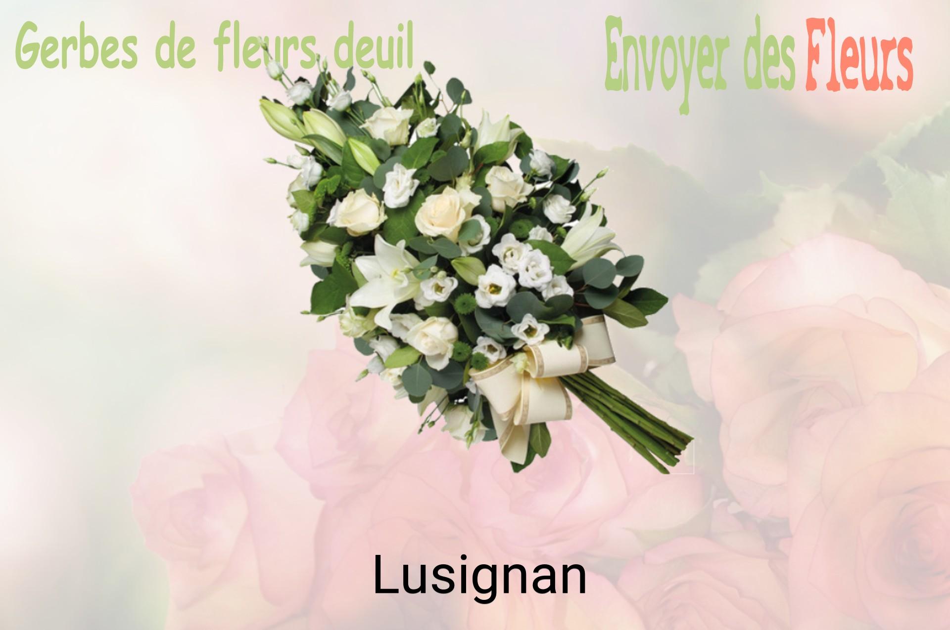 Gerbe de fleurs de deuil livrée à Lusignan